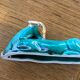 8 knife-wielding gazelles dabbling in green enamelled ceramic and vintage gold 1950