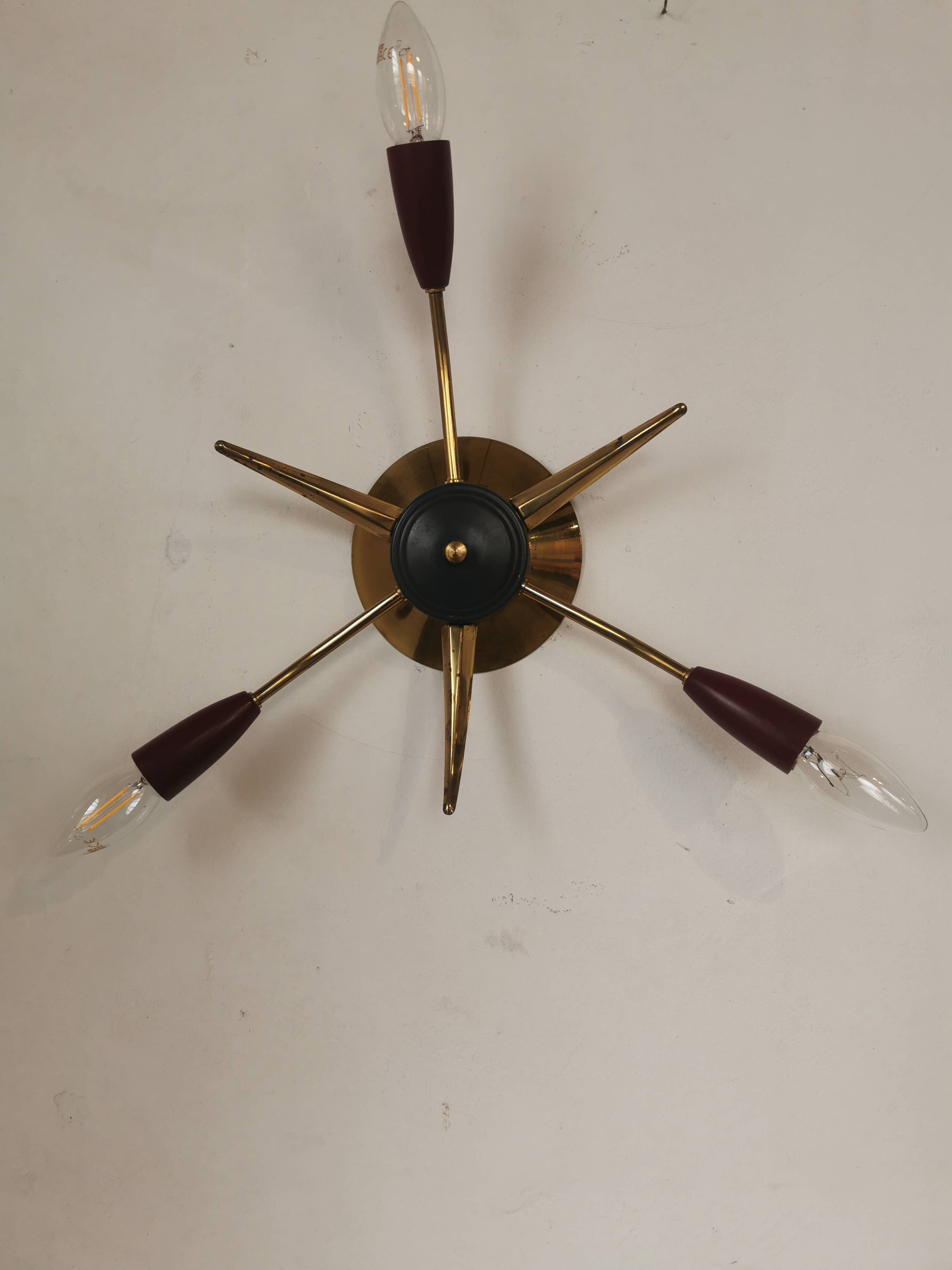 Brass Sputnik ceiling or wall light