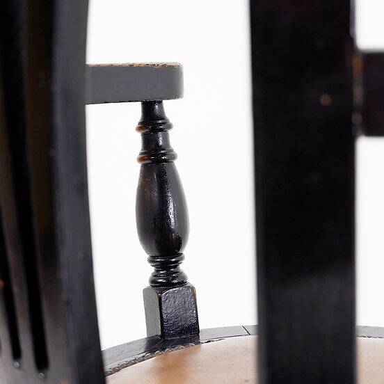 Chaise de paquebot en chêne teinté noir du 19e siècle