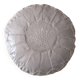 Pouf marocain en cuir gris