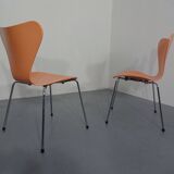 Danish 3107 Chairs by Arne Jacobsen for Fritz Hansen, 1994, Set of 2