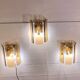 Three Venini Sconces, beveled smoked glass, Italy, 1970