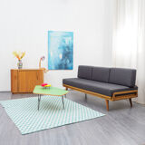 Daybed couch, 50s, walnut, redone