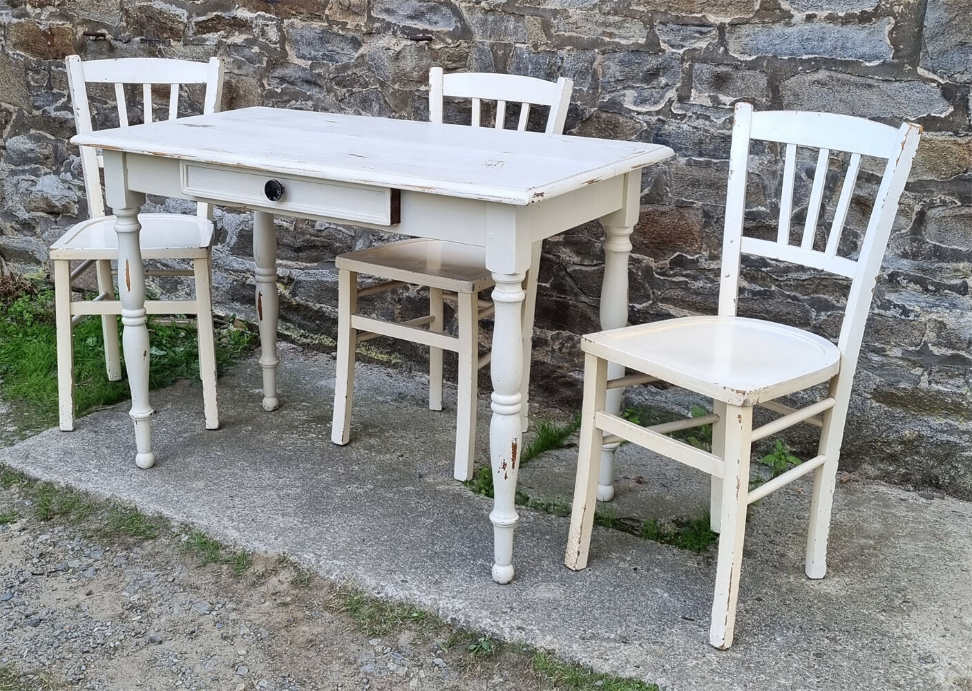 Luterma table and chairs set, shabby chic, 40s