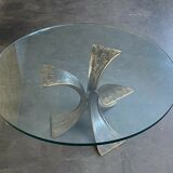 60s 70s Coffee Table Luciano Frigerio Brutalist Bronze Glass Table 60s