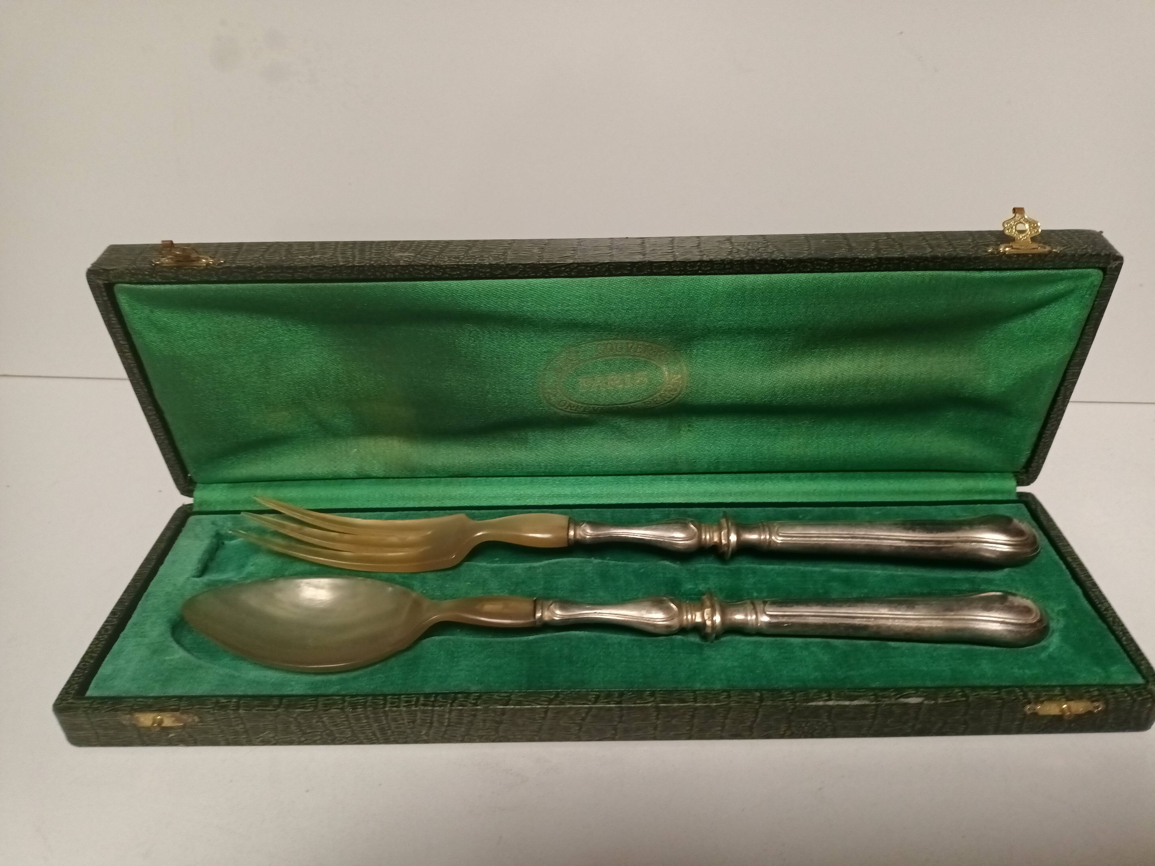 Silver metal cover and horn