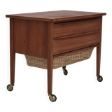 1970s, Danish chest of drawers, teak wood, rattan, original condition.