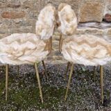Pair of Pelfran 1970s furry chairs