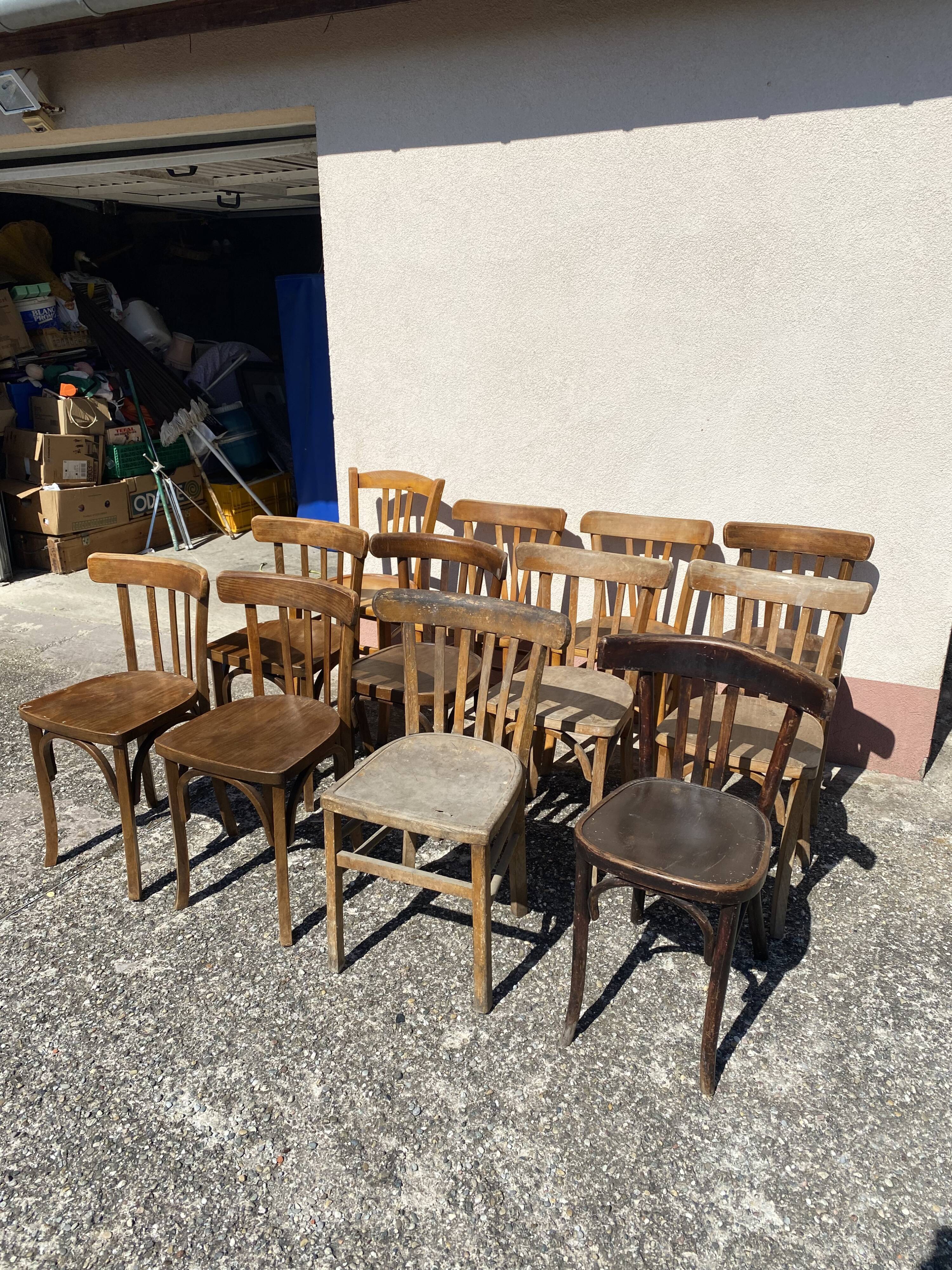 12 vintage bistro chairs