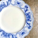 Sarreguemines round dish in blue earthenware, "Basket" service