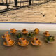 11 candle holders in glazed ceramic Provence