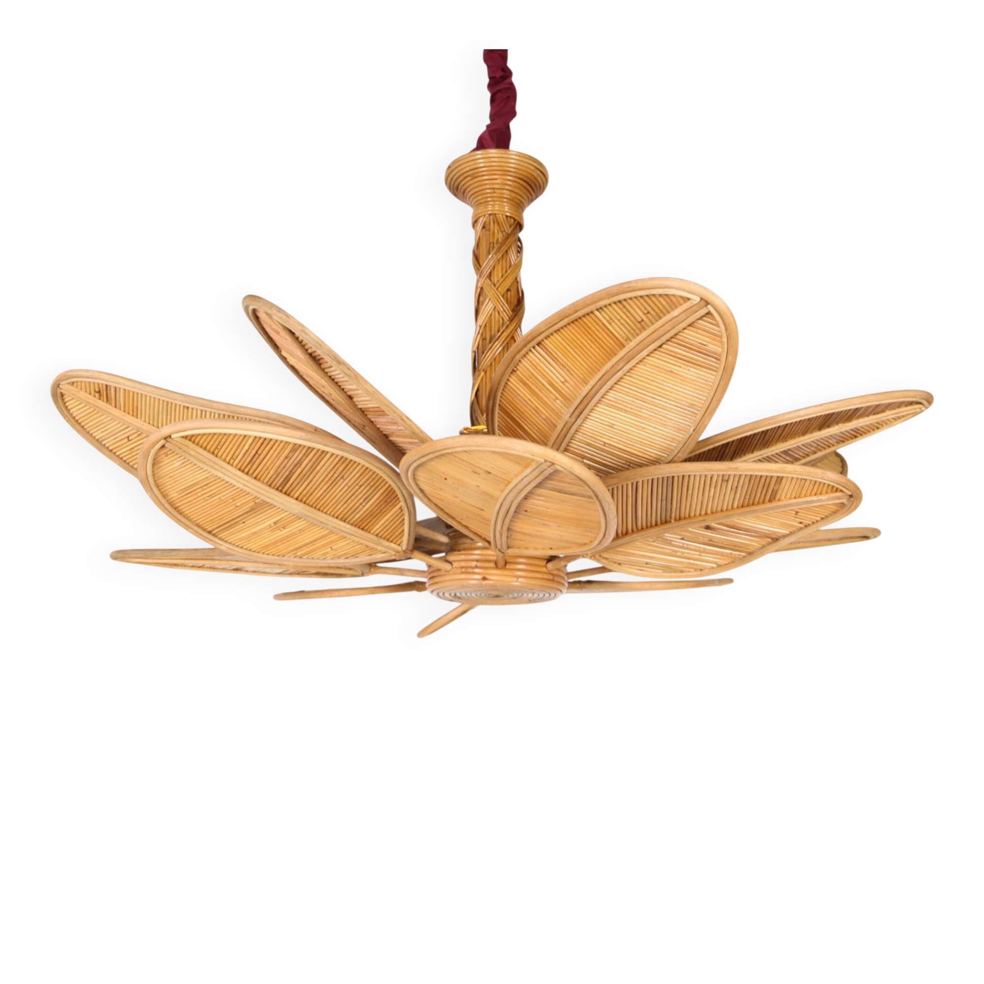 "Flower" chandelier in rattan