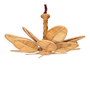 "Flower" chandelier in rattan