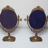 Pair of brass table mirror  28x39cm