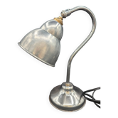 Vintage Silver Metal Gooseneck Desk Lamp