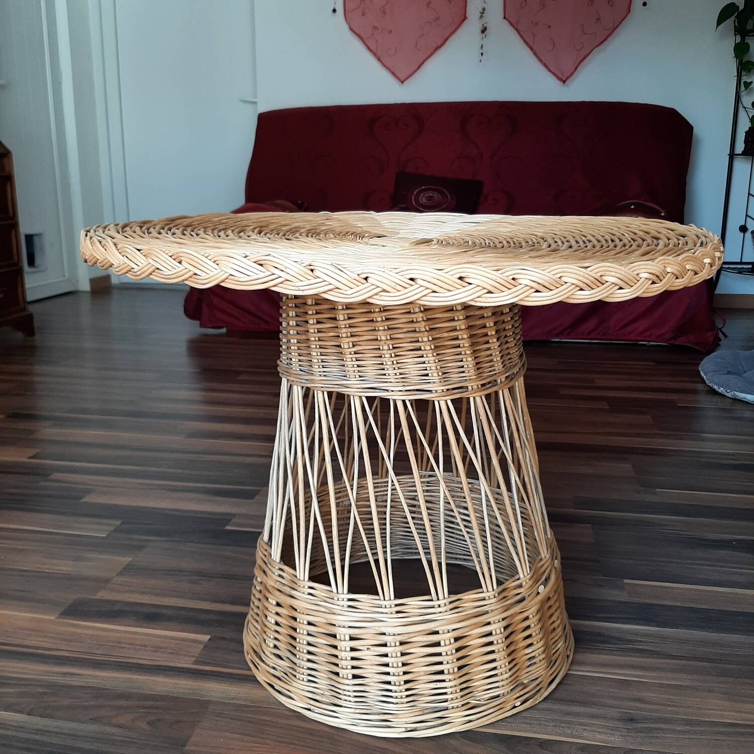 Vintage wicker coffee table
