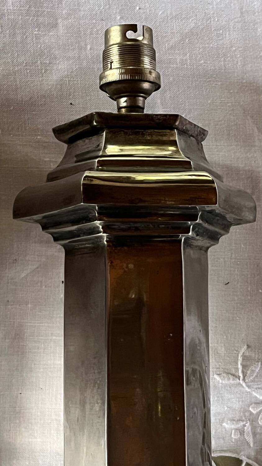 Vintage brushed stainless steel table lamp