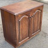 Vintage dark wood buffet with 2 doors, 80cm