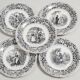 12 x earthenware plates from Creil and Montereau on the theme of harvest.