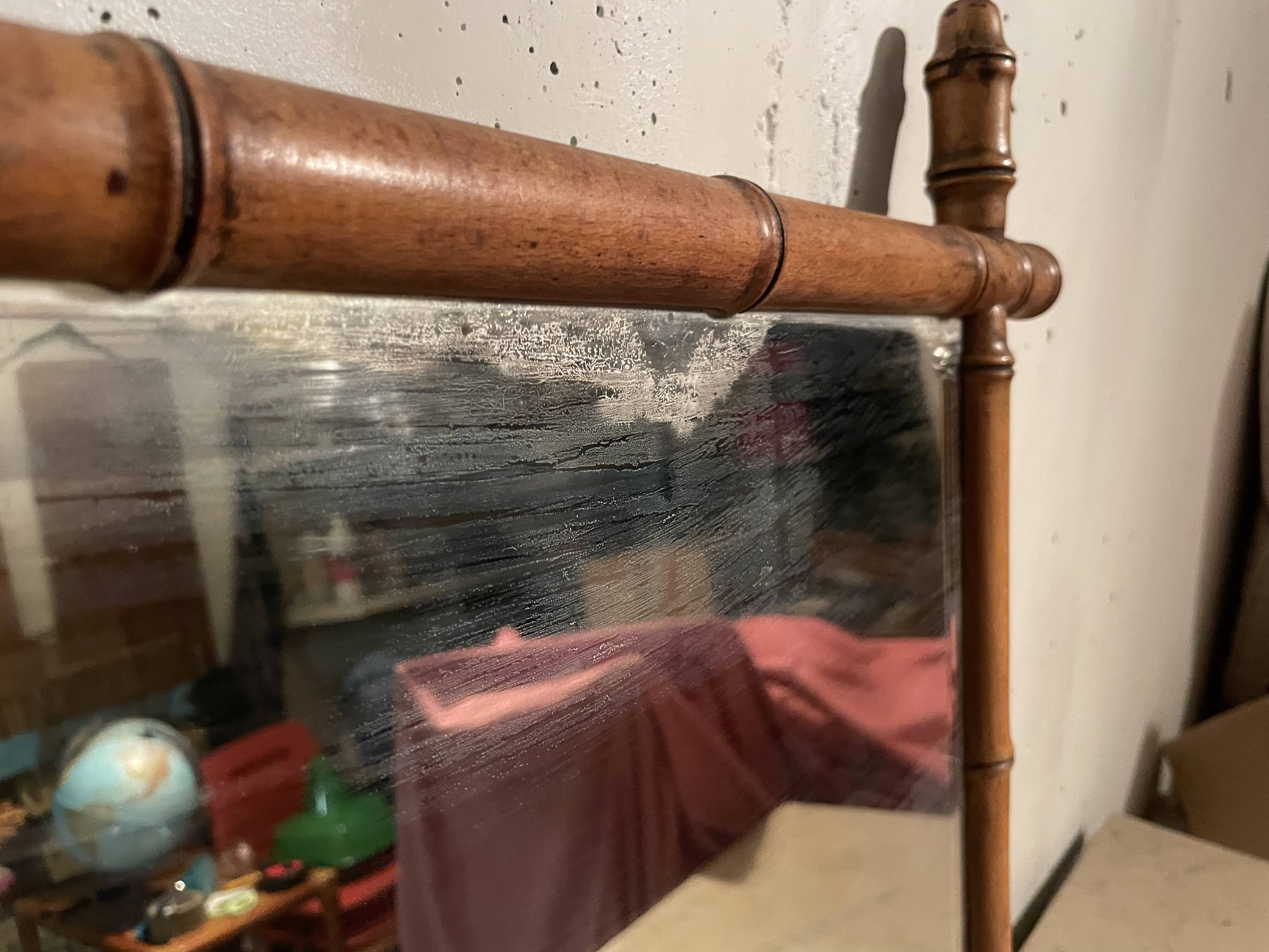 Faux bamboo mirror from the 1950s.