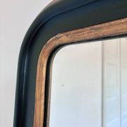 Antique French Louis Philippe full length mirror – black and gold, late 19th century