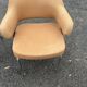 Paire de fauteuils vintage à piètement métal et tissu orange 60 70