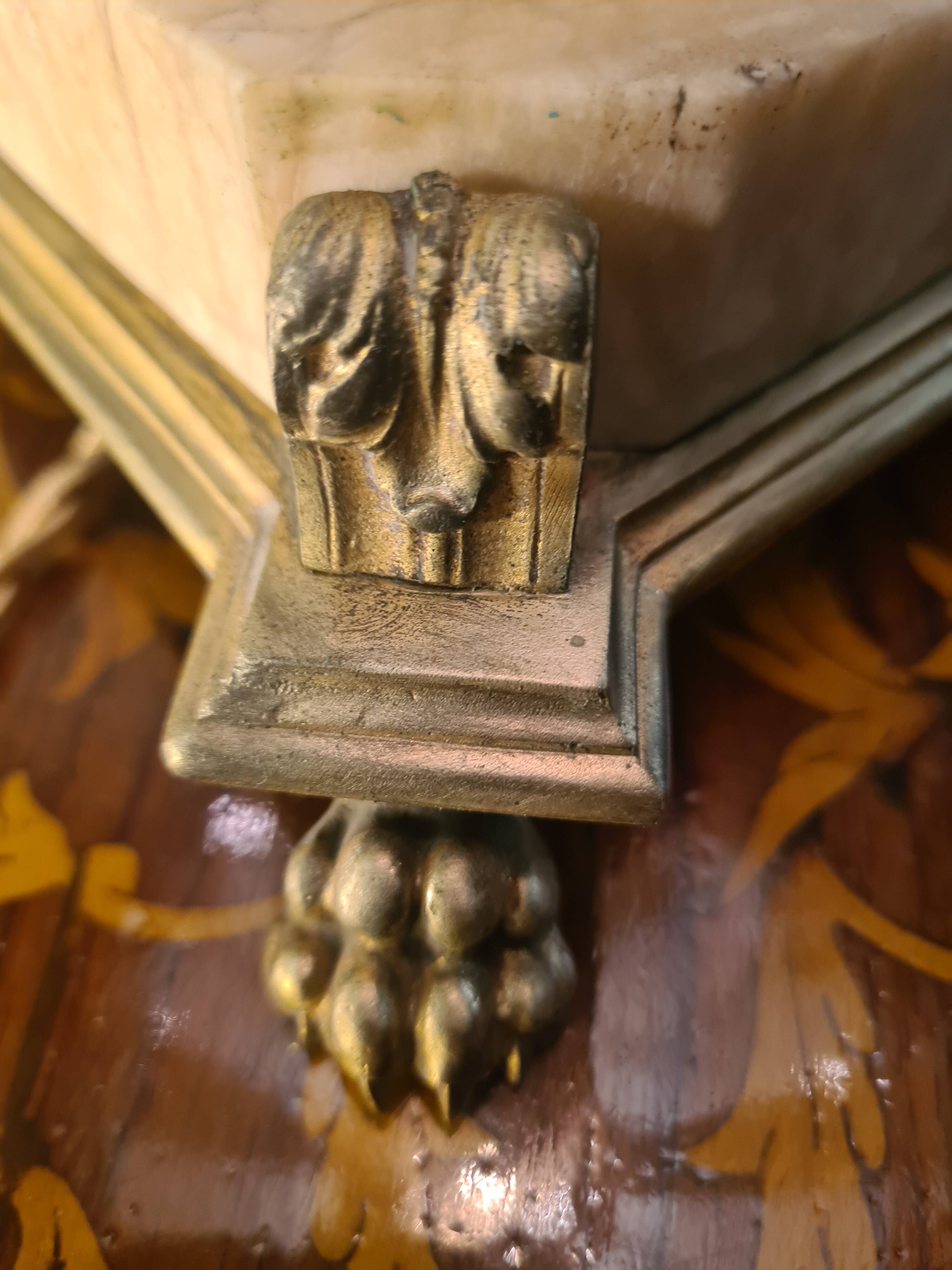 Empire lamp in bronze and marble, large size 70x43, 6kg, and a superb lampshade.