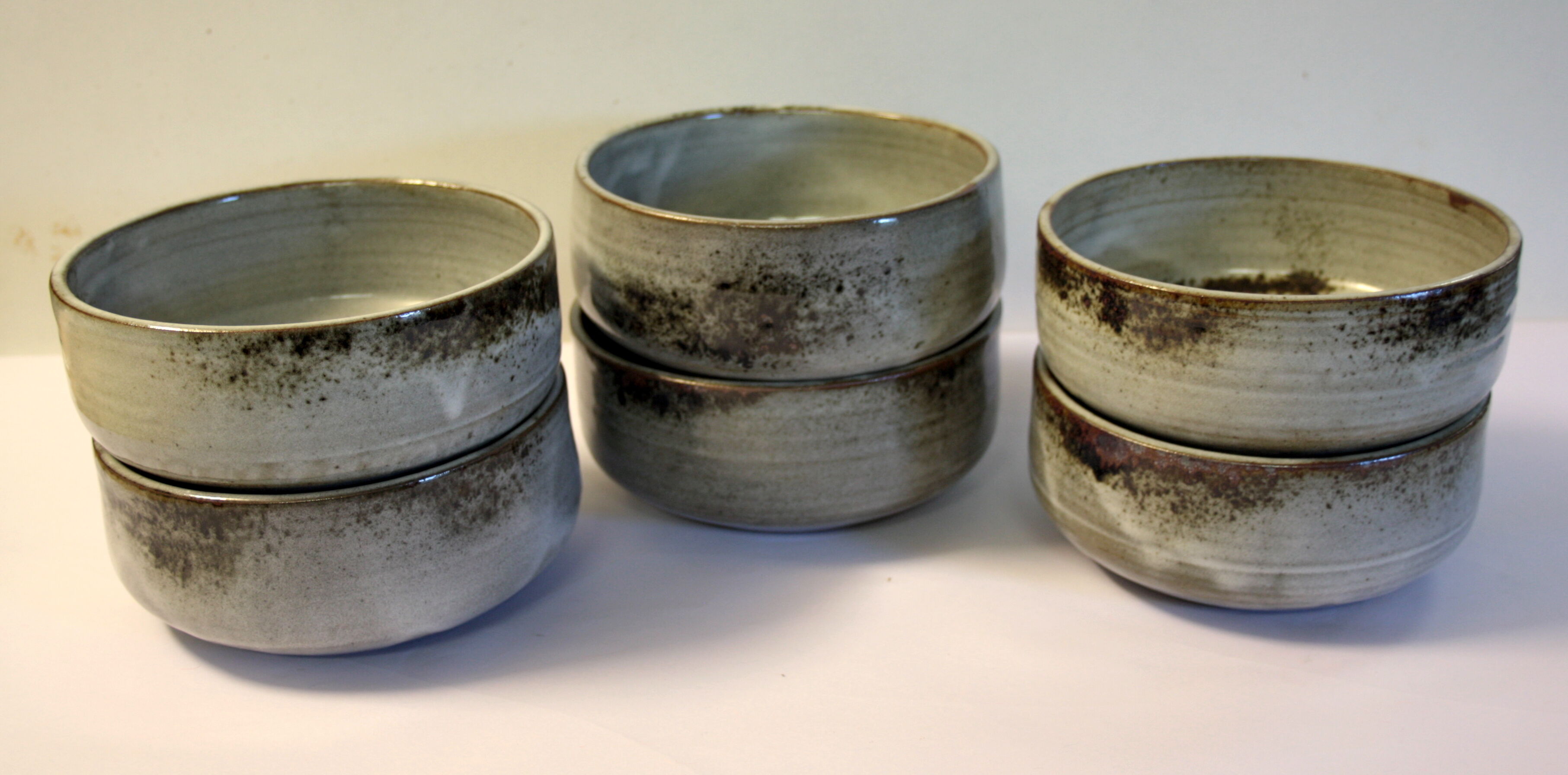 Lot of 6 enamelled stoneware bowls - 70s