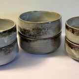 Lot of 6 enamelled stoneware bowls - 70s