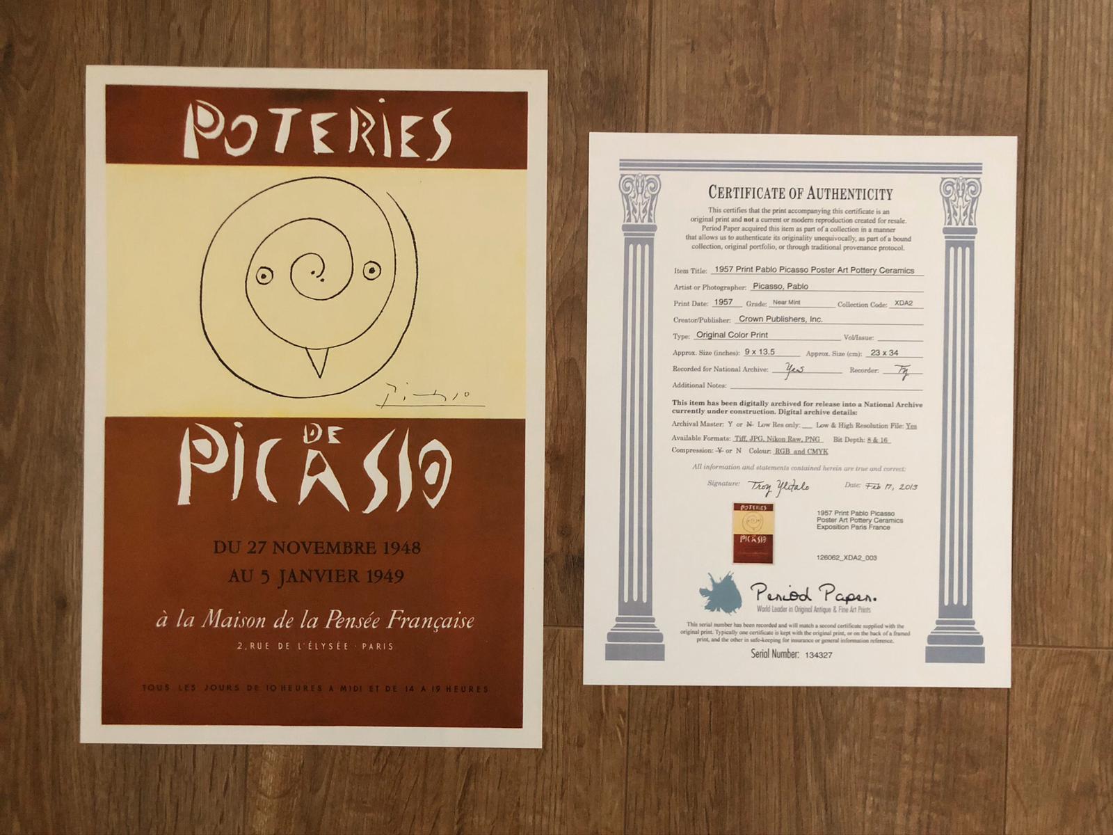 Impression Picasso avec certificat