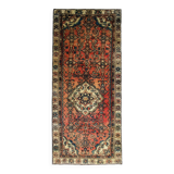 Tapis d'escalier en laine à motif floral rouille, tapis à médaillon central noué à la main 94x240