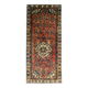 Tapis d'escalier en laine à motif floral rouille, tapis à médaillon central noué à la main 94x240