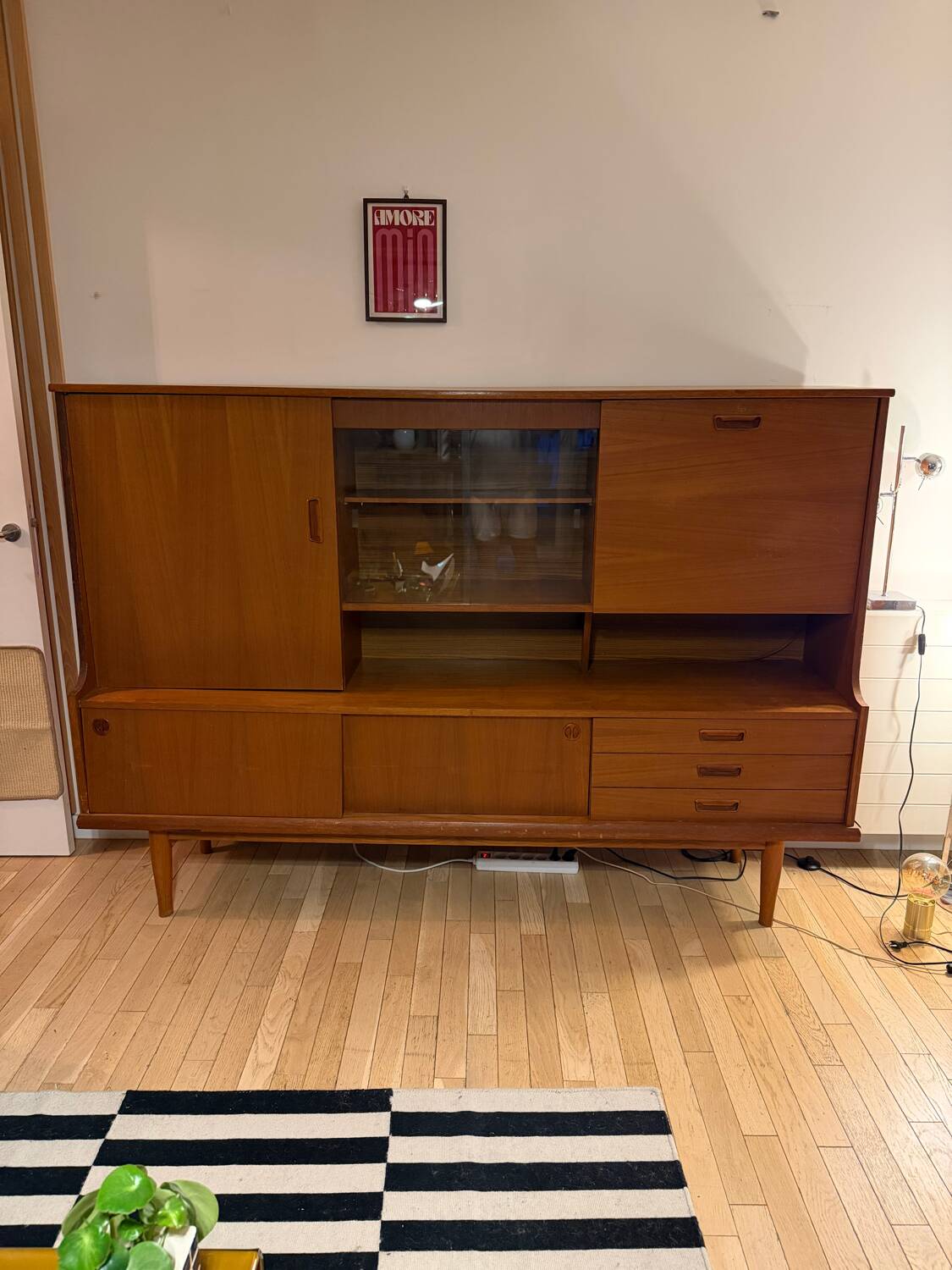Vintage Scandinavian teak sideboard – 1960s–70s