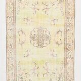 3x6 Pale Yellow & Brown Classic Turkish Rug, 110x197Cm