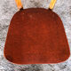 Scandinavian chair wood & skai red 70s vintage