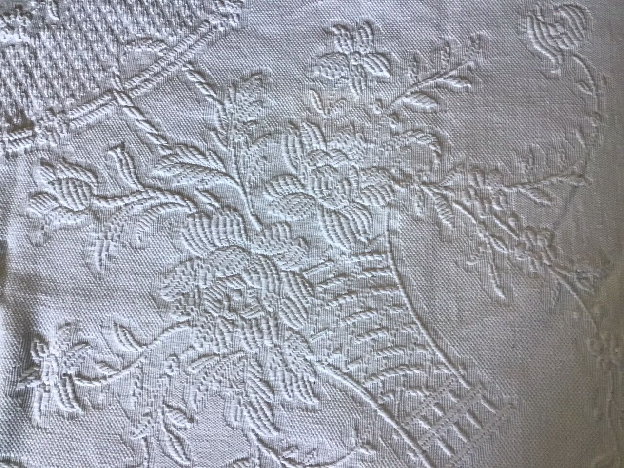 19th bed top in cotton piqué marked MC