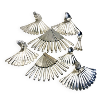 85-piece cutlery set Christofle Crossed Ribbons silver-plated metal