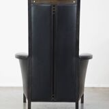 Fauteuil design en cuir noir de Giorgetti