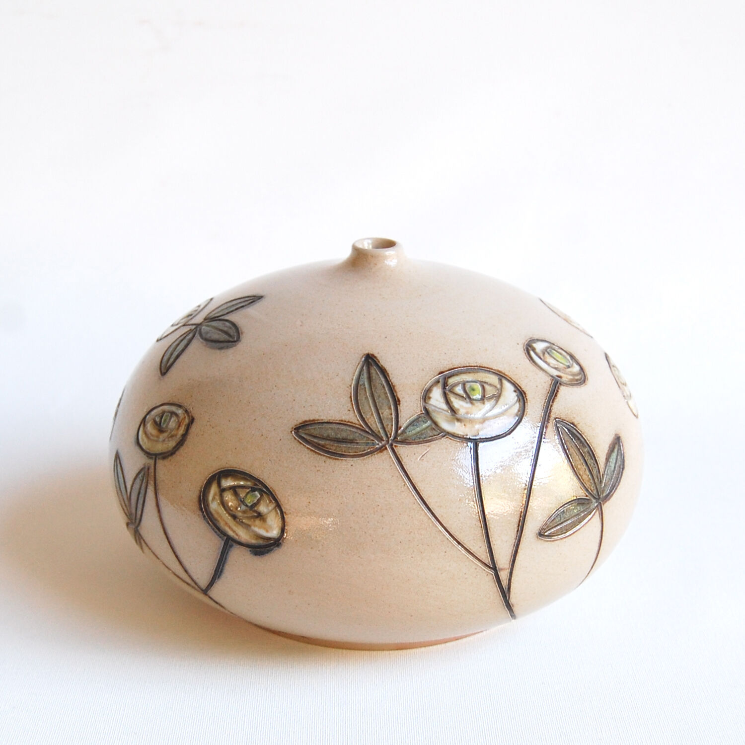 Vintage stoneware soliflore vase by Losson - Belgium