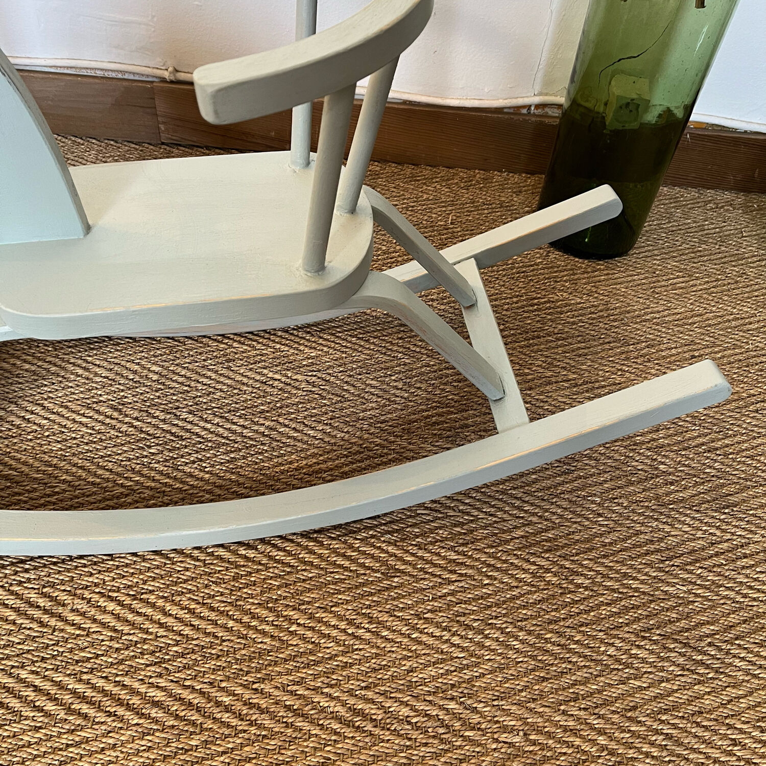 Vintage wooden rocking horse in its patina