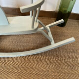 Vintage wooden rocking horse in its patina