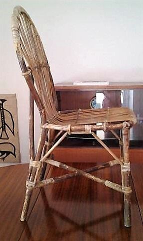 Chaise en bambou et rotin Audoux Minnet Golf Juan des années 50