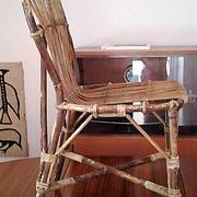 Chair in bamboo and rattan Audoux Minnet Golf Juan of the 1950s