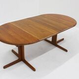 Vintage Danish round extendable dining table solid teak 1960s
