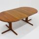Vintage Danish round extendable dining table solid teak 1960s