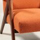 Fauteuil vintage orange bouclé scandinave design 1970