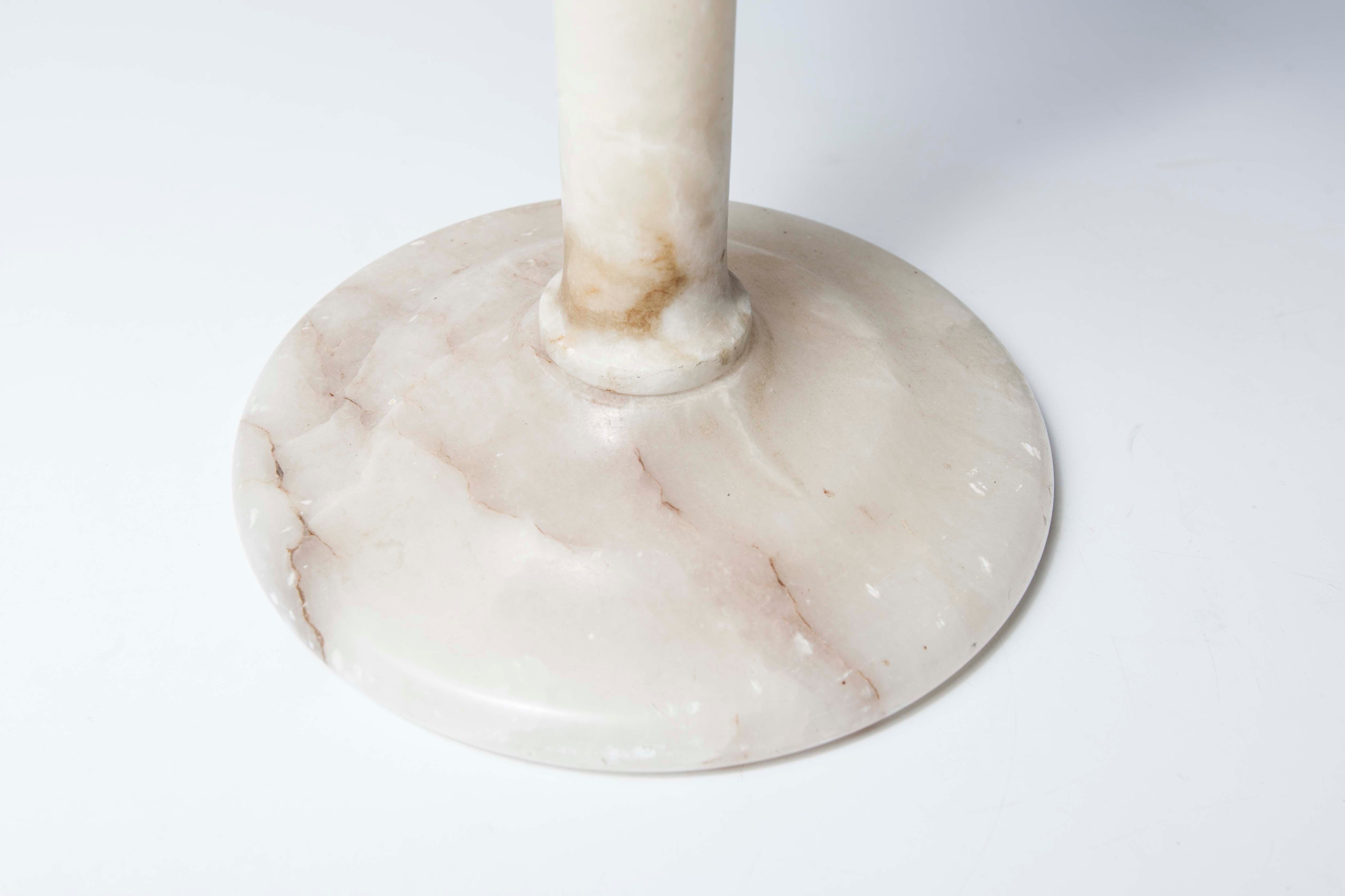 1930 white marble and chrome ashtray