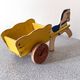 Horse cart and cart, old wooden pull toy.