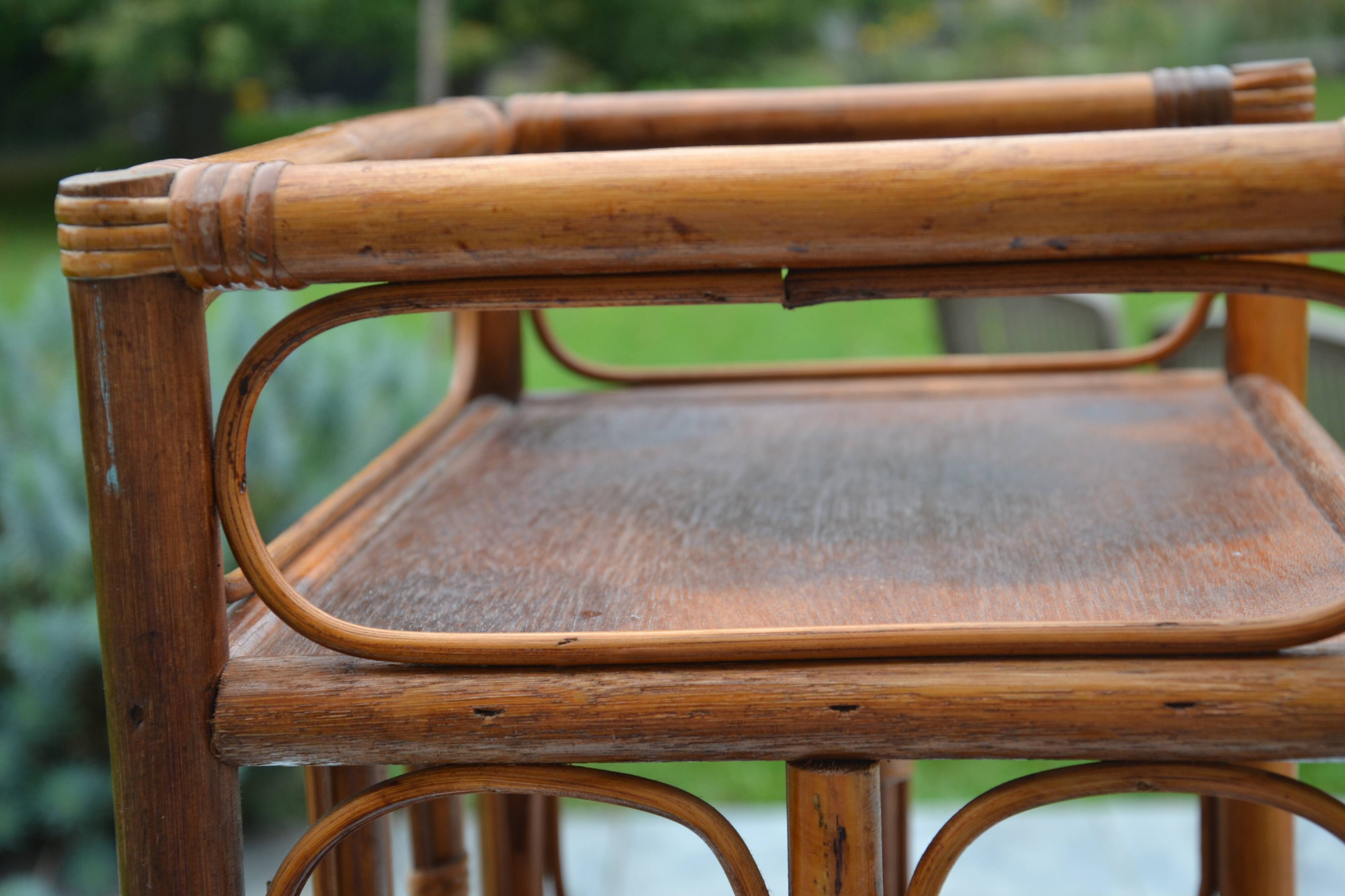 Small rattan bedside table/cabinet