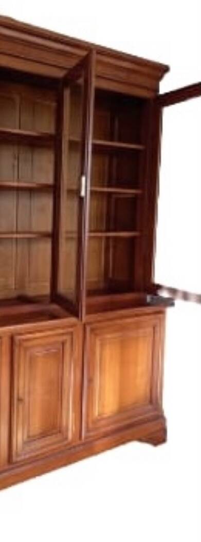 Solid wood bookcase, Louis Philippe style bookcase in cherry wood